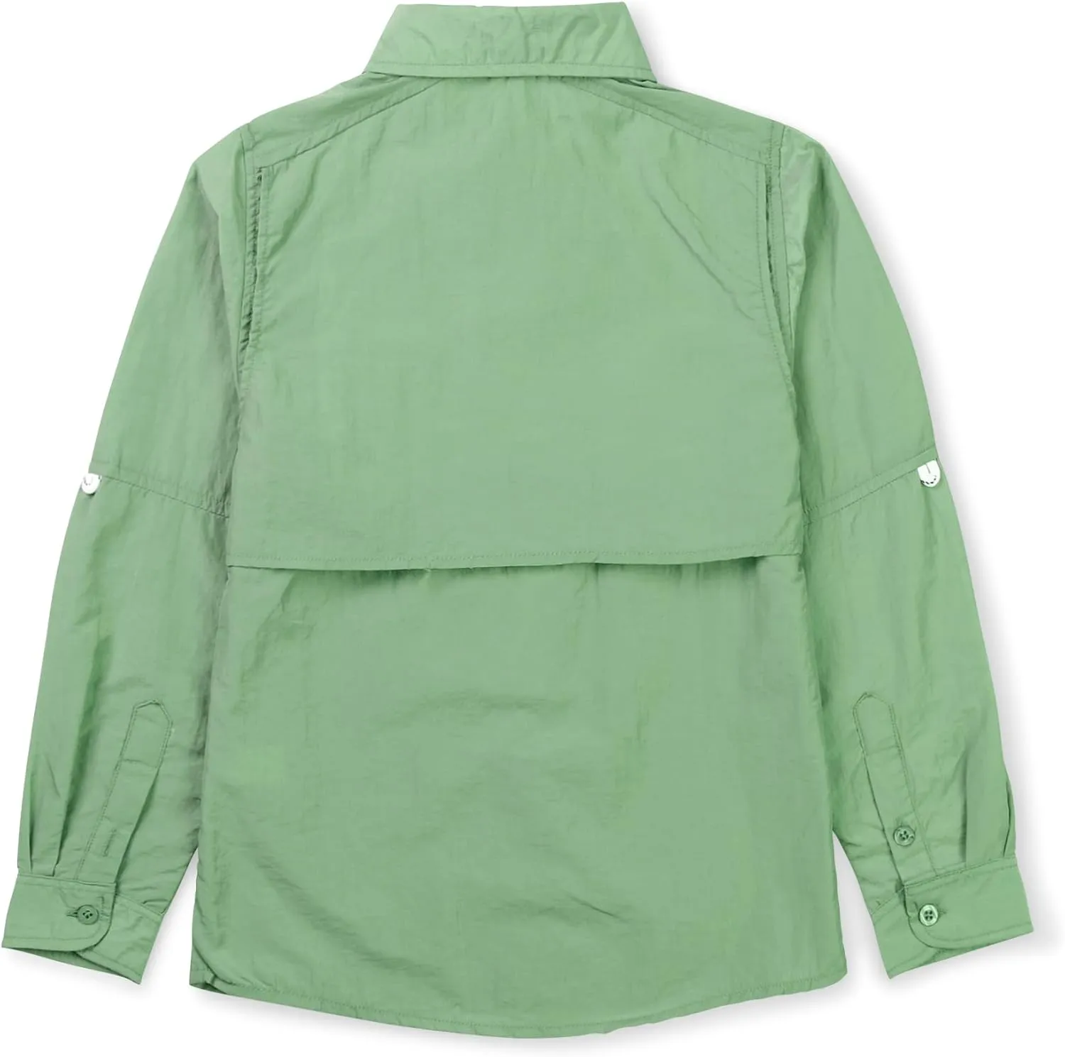 OCHENTA Boys' Button Down Long Sleeve Fishing Shirt Quick-Dry UV Sun Protection Outdoor Tops
