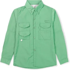 OCHENTA Boys' Button Down Long Sleeve Fishing Shirt Quick-Dry UV Sun Protection Outdoor Tops