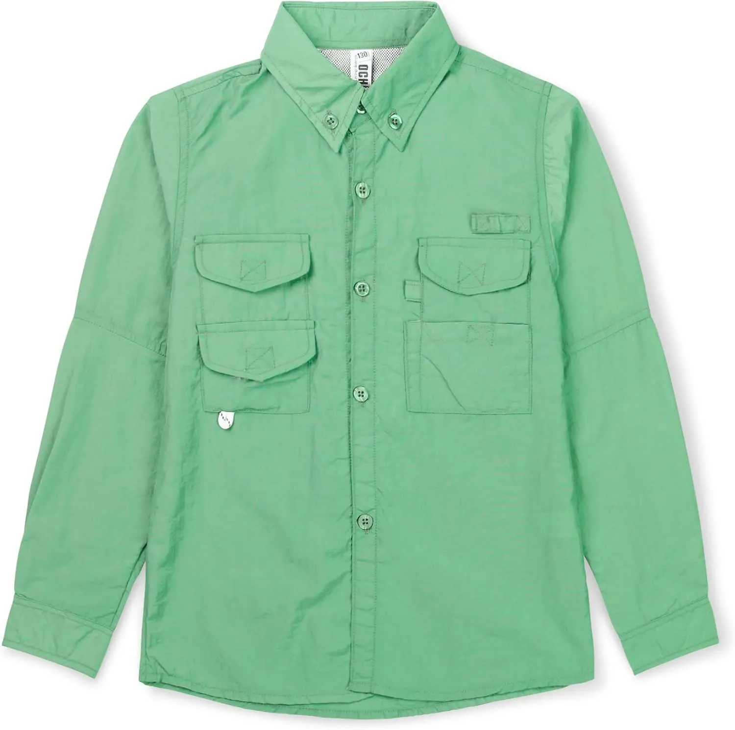 OCHENTA Boys' Button Down Long Sleeve Fishing Shirt Quick-Dry UV Sun Protection Outdoor Tops
