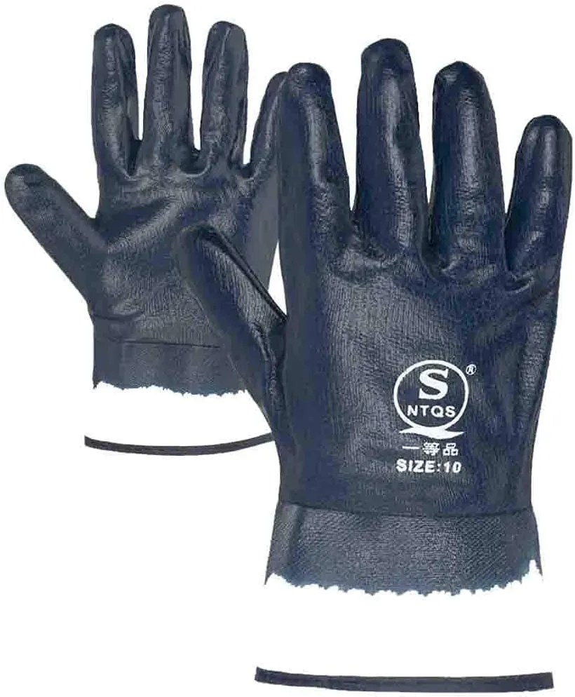 Oil Resistant Gloves,Oil Gloves for Men,Safe Wide Cuffs for Petrochemical Transport Workers' Gloves 4 Pair