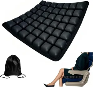 Orgonite Sondur Travel Cushion for Airplane Seats, 3D Air Inflatable Seat Cushion with Storage Bag, Portable Self Inflating Seat Cushions for Airplane, Car, Office Chair, Wheelchair (Black)