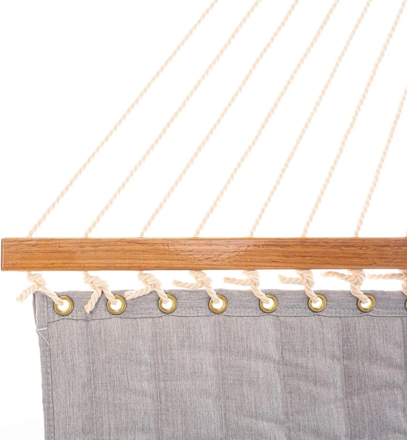 Original Pawleys Island Large Canvas Granite Sunbrella Quilted Hammock with Free Extension Chains & Tree Hooks, Handcrafted in The USA, Accommodates 2 People, 450 LB Weight Capacity, 13 ft. x 55 in.