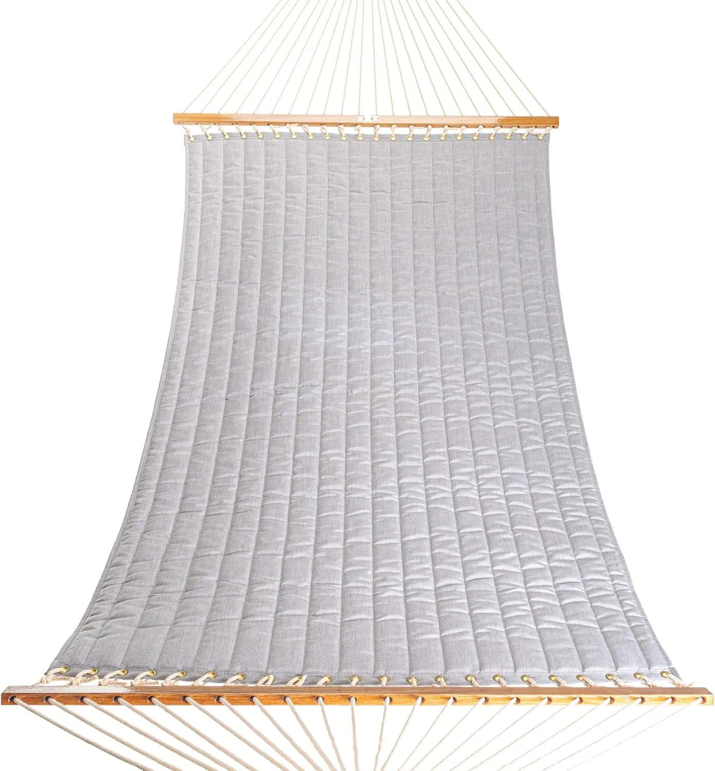 Original Pawleys Island Large Canvas Granite Sunbrella Quilted Hammock with Free Extension Chains & Tree Hooks, Handcrafted in The USA, Accommodates 2 People, 450 LB Weight Capacity, 13 ft. x 55 in.