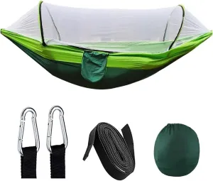 Outdoor Hammock Camping Hammock and Portable Travel Outdoor Hanging Sleeping with Mosquito Net Terrace Hammock(Green)