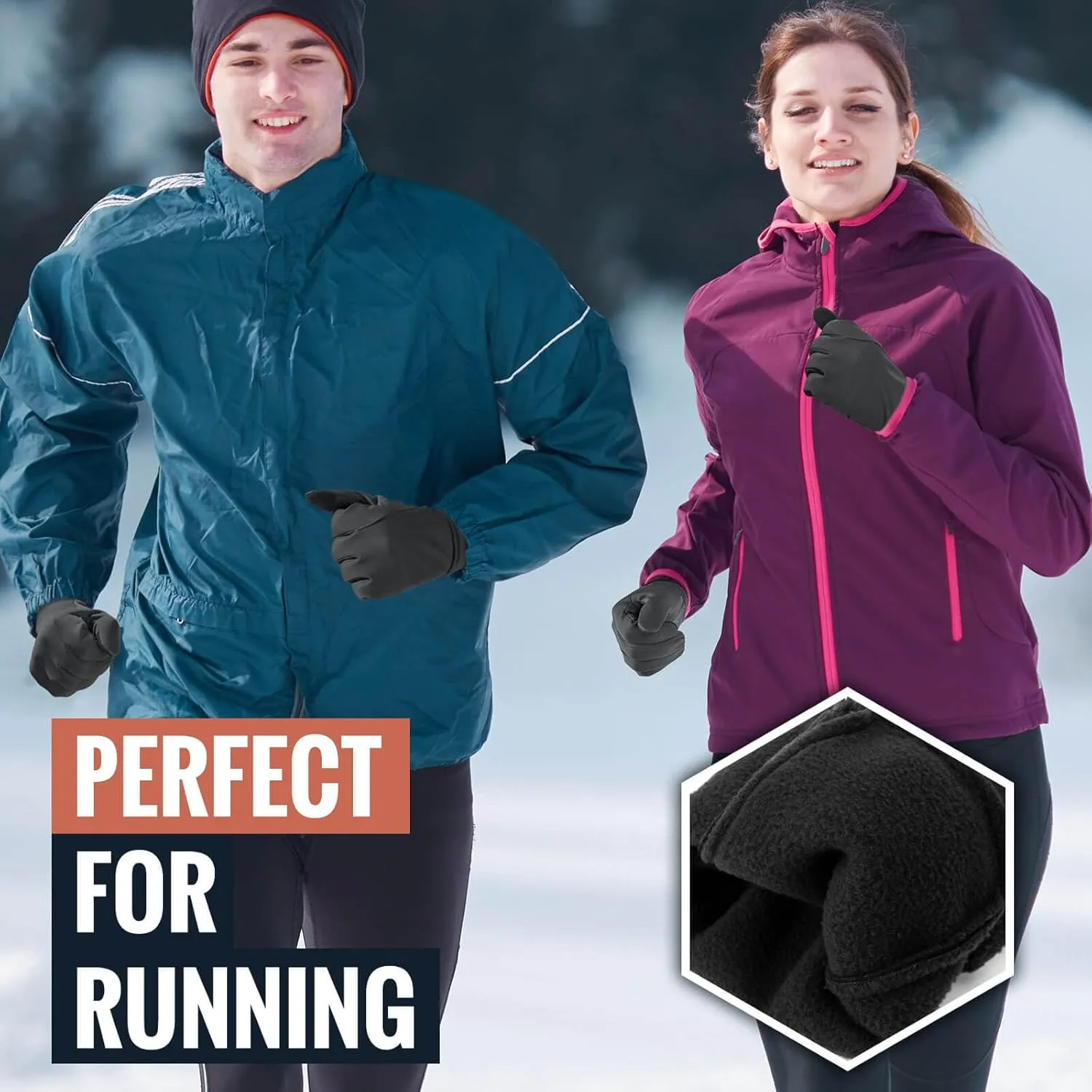 OZERO Winter Touchscreen Gloves for Men: Warm Running Gloves Windproof Water Resistant - Lightweight Thermal Glove for Hiking Cycling Driving