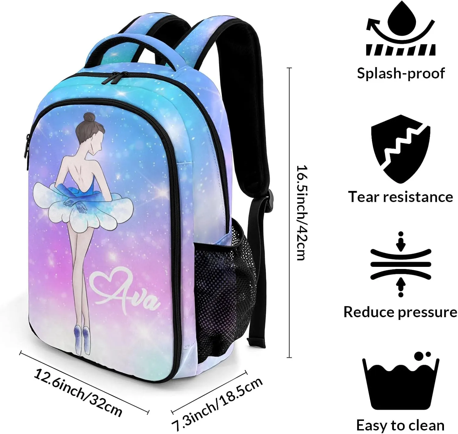Personalized Dancer Star Backpack Casual Bag Daypack for Women Men Camping Hiking