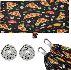 Pizza Pattern Camping Hammock, 330 lbs with 2 Tree Straps, Carry Bag, Single Portable Hammock for Outdoor/Indoor, Hiking, Beach, Backpacking, Travel