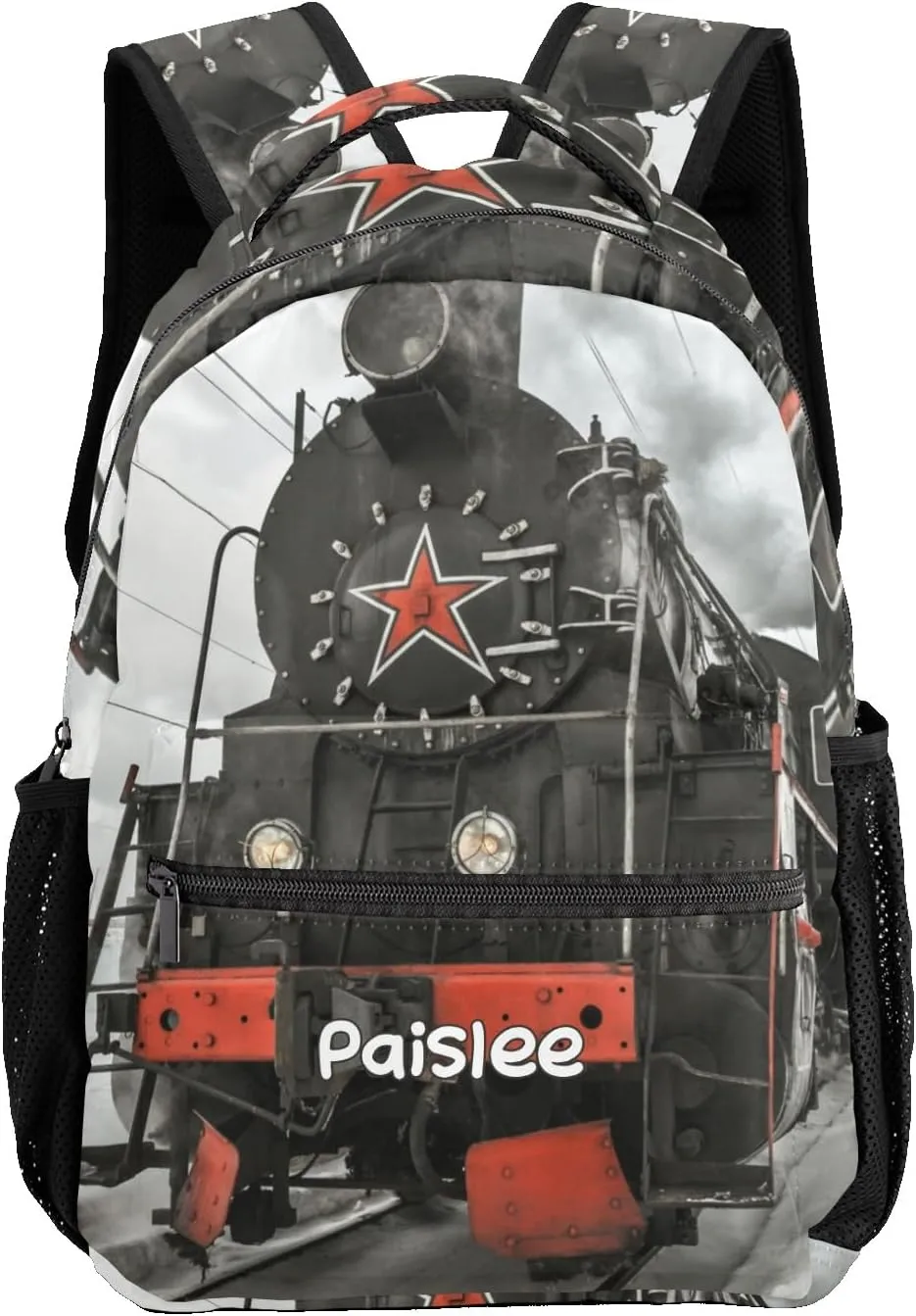 Platform Train Station Personalized Kids School Backpack Custom Name for Boys Girls Primary Daypack Bookbag Travel Bag
