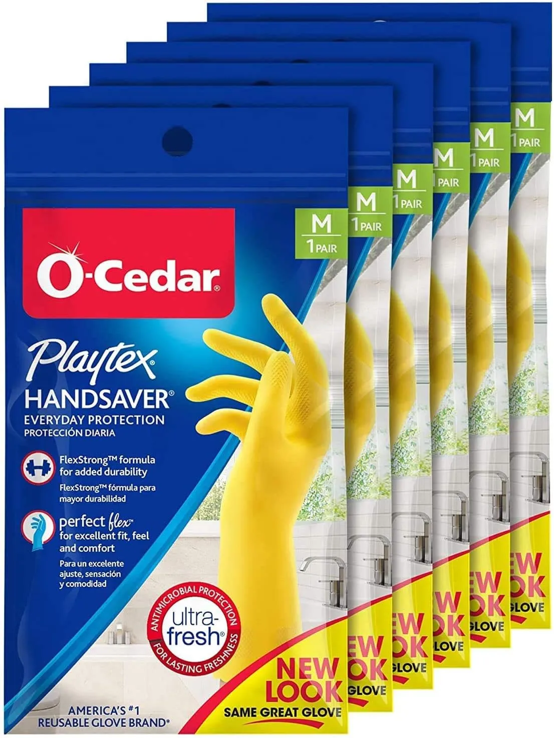 Playtex Handsaver Reusable Rubber Gloves (Medium, Pack - 6)