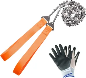 Pocket Chainsaw - 36 Inch Heavy Duty Steel Hand Chainsaw with 48 Sharp Teeth | Compact & Portable Pocket Saw for Camping, Backpacking, Hiking | Durable Wire Saw for Survival Gear