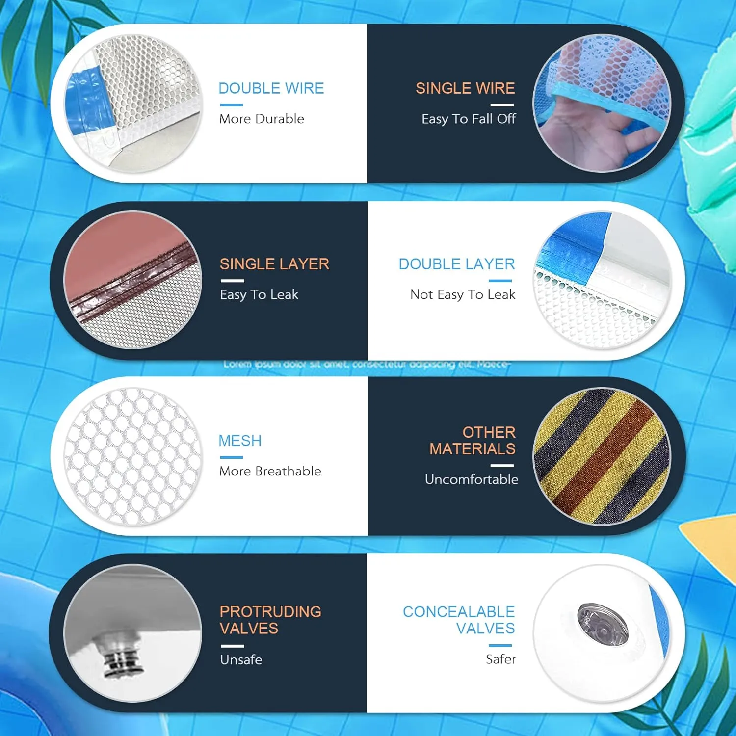 Pool Floats Adult Size Water Hammock Floats for Swimming Pool Chair Floats Inflatable Pool Floats Pool Hammock Floats for Adults Pool Lounge Floating Chair for Pool Beach Ocean Lake
