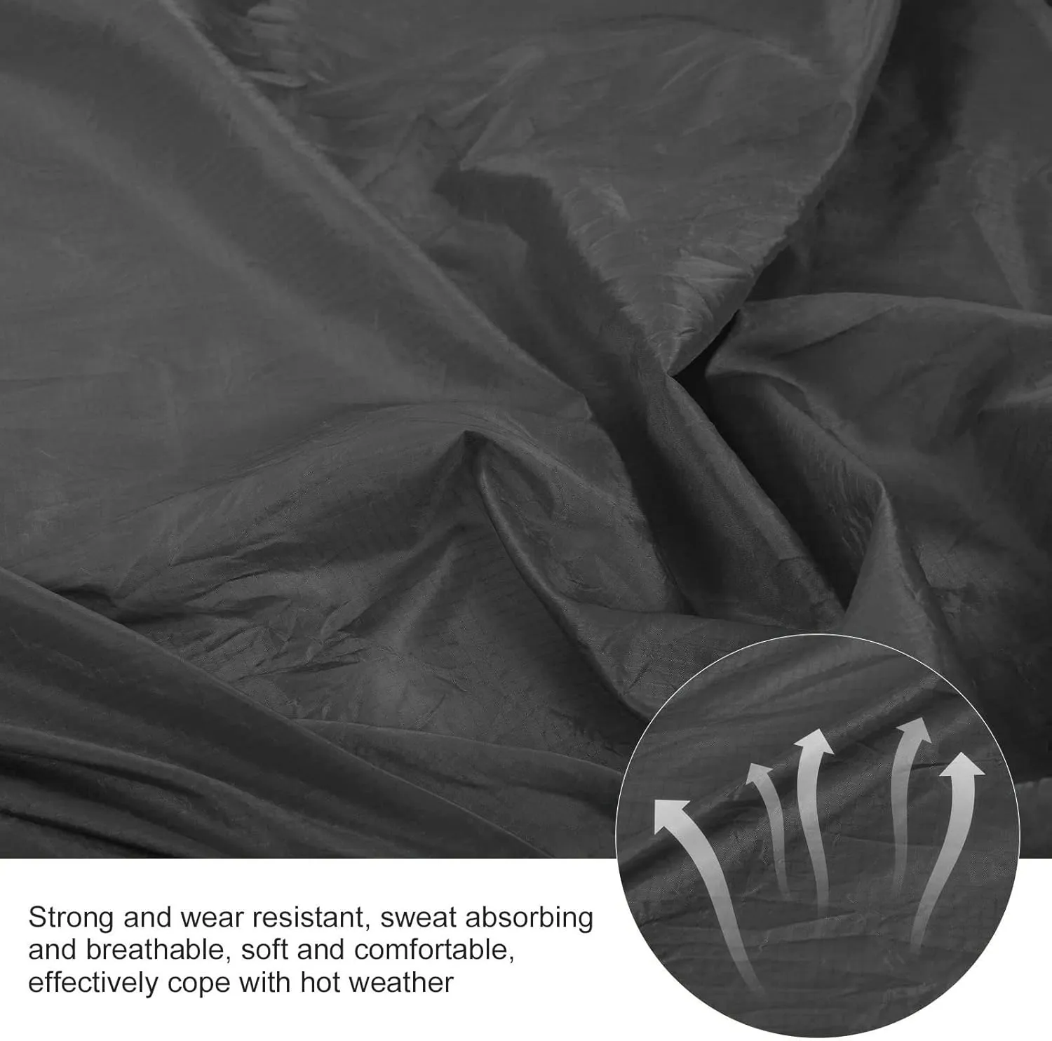 Portable Camping Parachute Hammock with Rollover, Foldable to Palm Size, 200kg Bearing Capacity, Reinforced Aluminum Alloy Snap Hooks, Toughness Nylon Silicone (Gray)