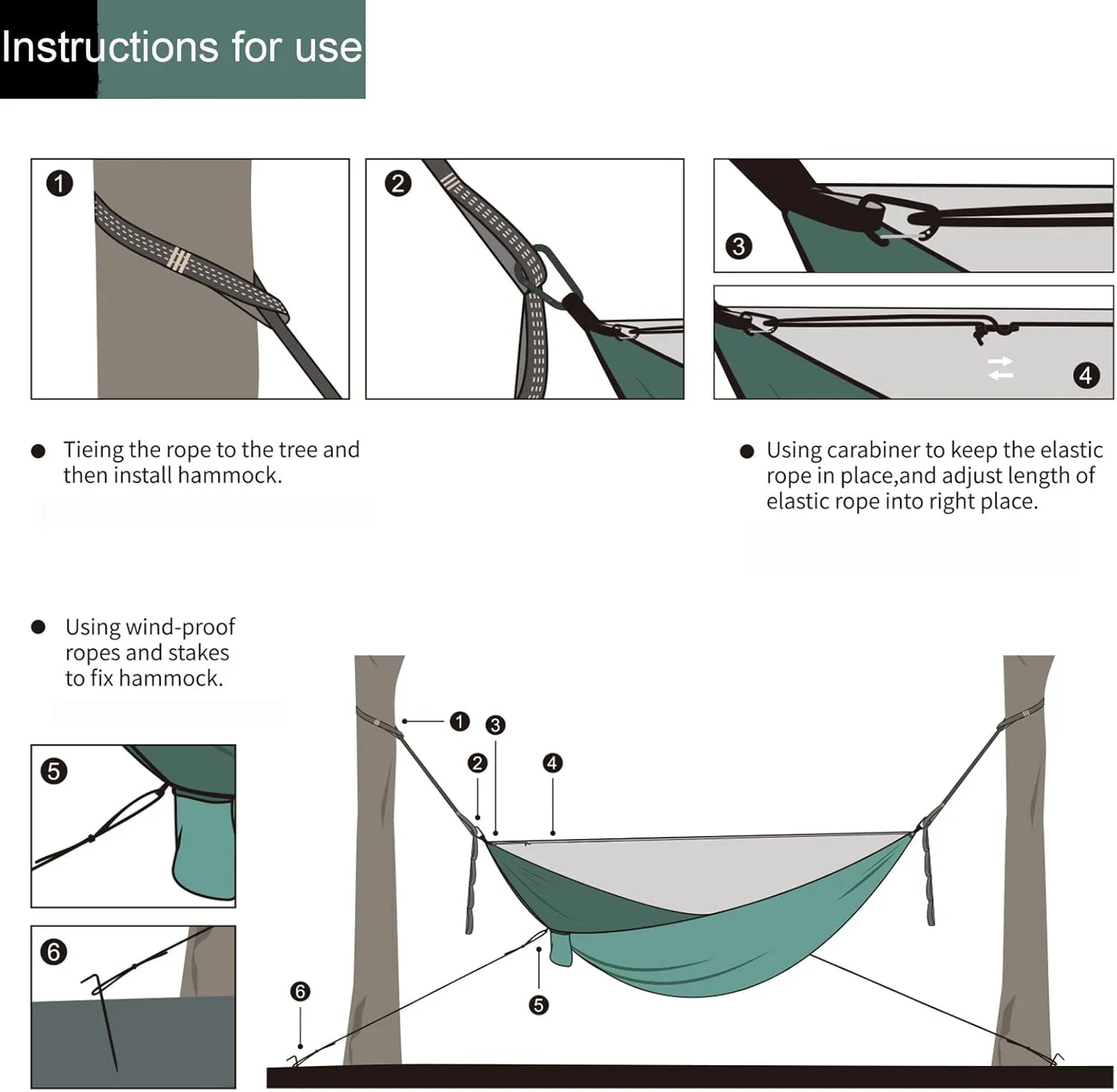 Portable Hammocks, Camping Hammock with Mosquito Net,Travel Lightweight Hammocks with Tree Straps and Solid Carabiners, Hold Up to 660lbs (Blue)