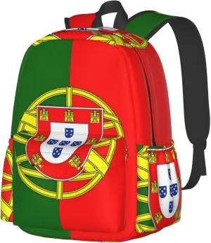 Portugal Portuguese Flag Backpack Large Capacity Backpack Lightweight Double Shoulder Bag For Women Men Travel