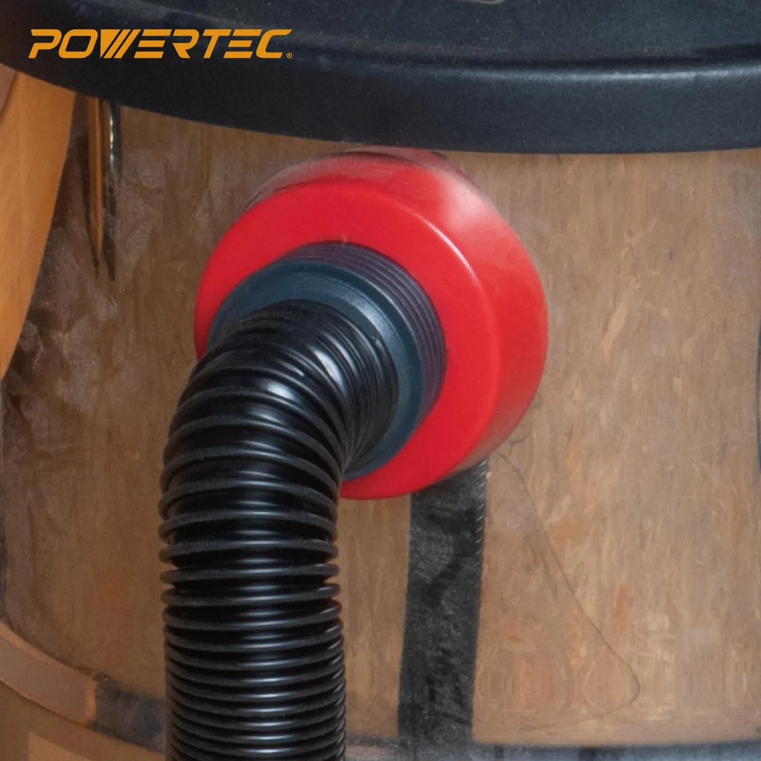 POWERTEC 70356 10 ft. Vacuum Hose Dust Collection Kit for Woodworking Power Tools, Wet/Dry Work Shop Vacuums, Miter Saw and Table Saw