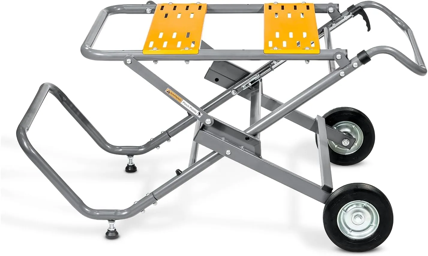 POWERTEC Table Saw Stand with 8-Inch Jobsite Wheels, Upright Folding Design, 330Lbs Load Capacity, Multiple Adjustable Mounting Options (MT4009V)