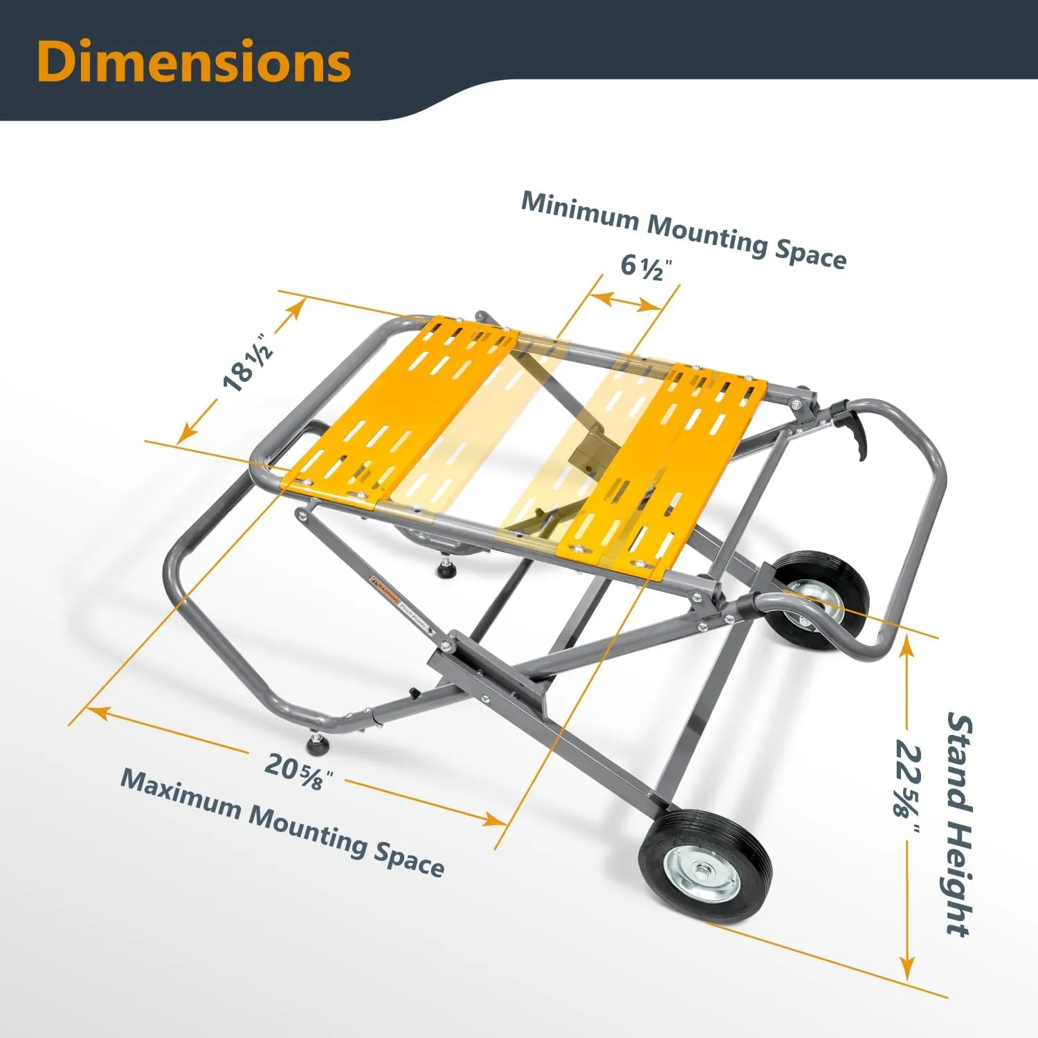 POWERTEC Table Saw Stand with 8-Inch Jobsite Wheels, Upright Folding Design, 330Lbs Load Capacity, Multiple Adjustable Mounting Options (MT4009V)