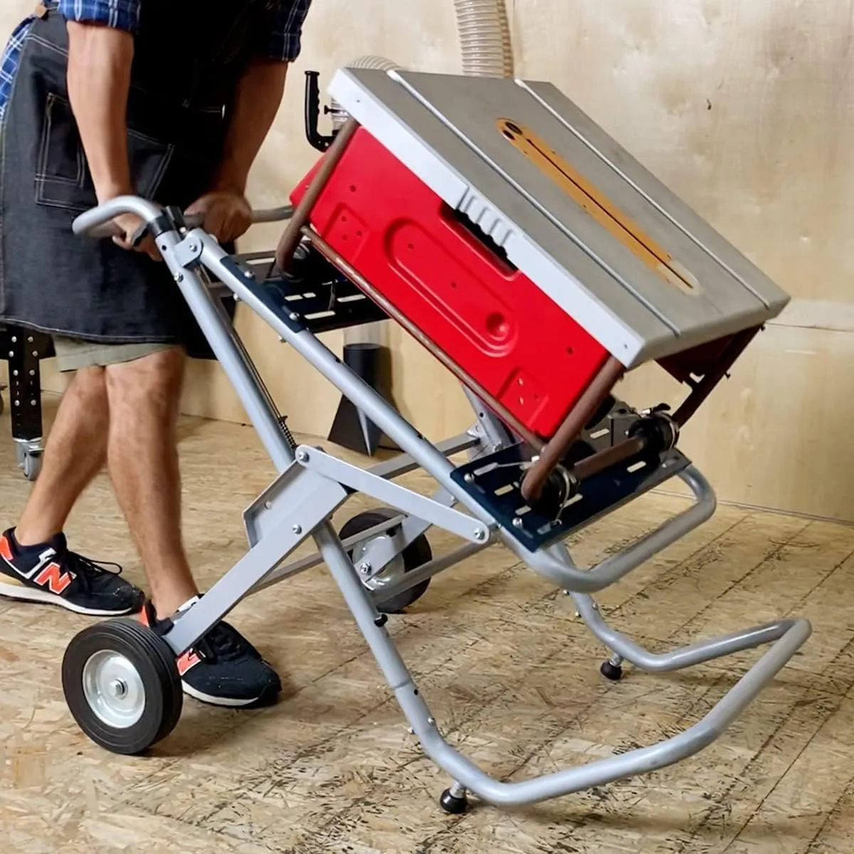 POWERTEC Table Saw Stand with Wheels, Portable Table Saw Stand w/ 330Lbs Load Capacity, Foldable Design for Easy Storage in Garage, Compatible with Dewalt Table Saw (MT4009)