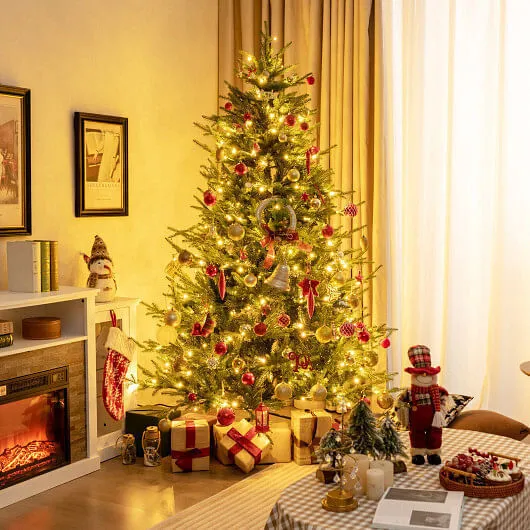 Pre-lit Christmas Tree with 280 Warm White LED Lights and 8 Lighting Modes-7 ft