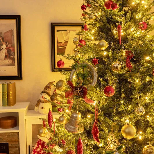 Pre-lit Christmas Tree with 280 Warm White LED Lights and 8 Lighting Modes-7 ft