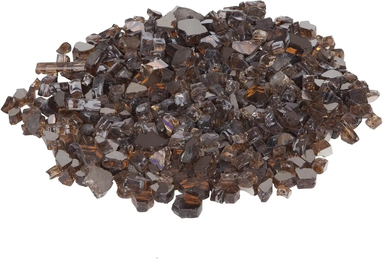 Premium Sparkling Reflective Tempered Fire Glass for Outdoor Fireplace Gas or Propane Fire Pits Easy to Install & Stimulate Viewing Experience - 10 Lbs - Burnt Bronze