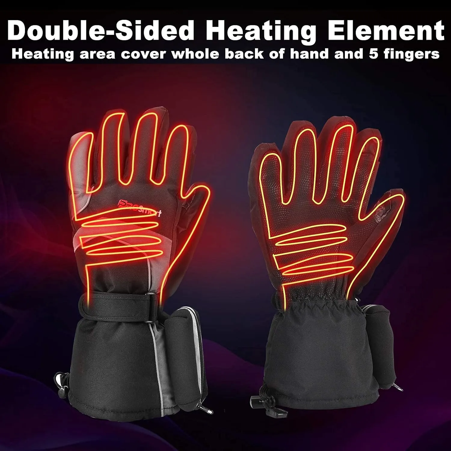 PROSmart Heated Gloves Rechargeable Electric Glove - Battery Operated Warming Gloves for Men & Women Suitable for Outdoor Hunting Cold Winter Skiing Camping (Battery Included)