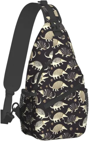 Purple Armadillos Sling Backpack Hiking Backpack Crossbody Bag Sports Lightweight And Durable Chest Bag Shoulder Bag For Women Men