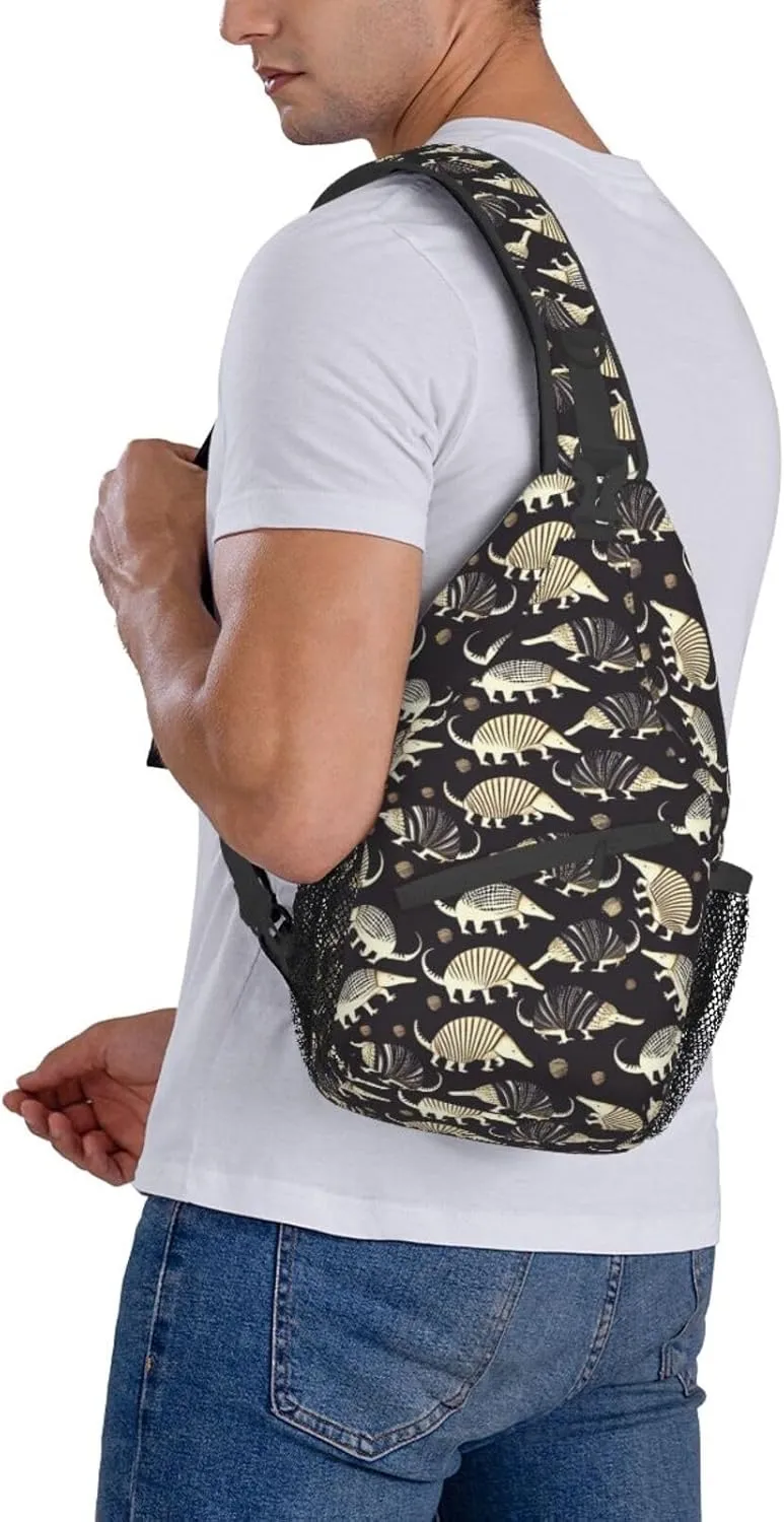 Purple Armadillos Sling Backpack Hiking Backpack Crossbody Bag Sports Lightweight And Durable Chest Bag Shoulder Bag For Women Men