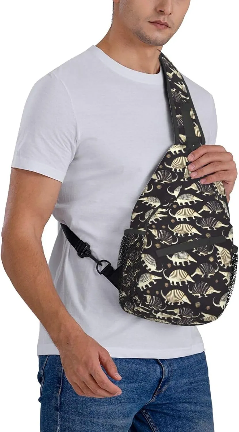 Purple Armadillos Sling Backpack Hiking Backpack Crossbody Bag Sports Lightweight And Durable Chest Bag Shoulder Bag For Women Men