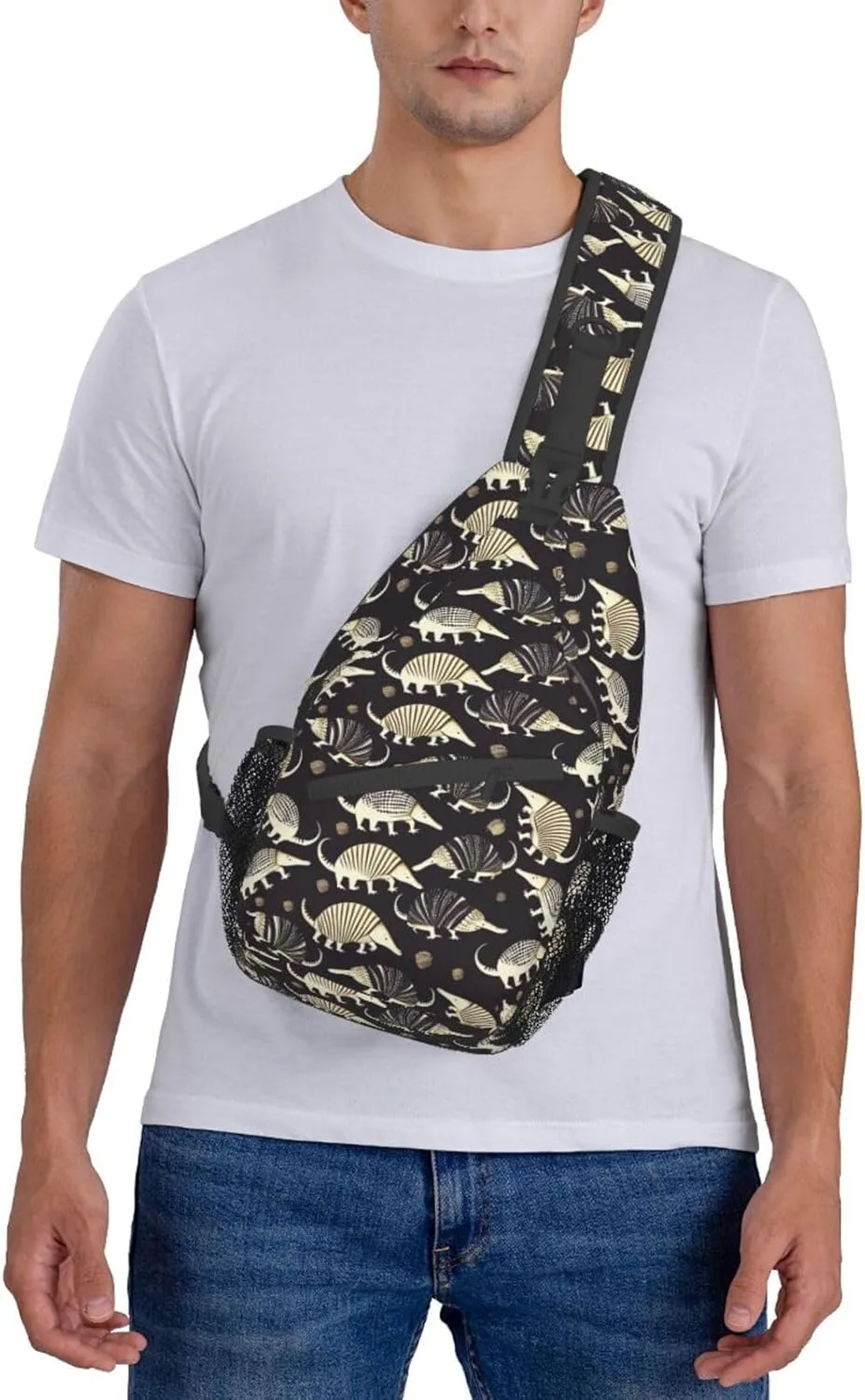 Purple Armadillos Sling Backpack Hiking Backpack Crossbody Bag Sports Lightweight And Durable Chest Bag Shoulder Bag For Women Men