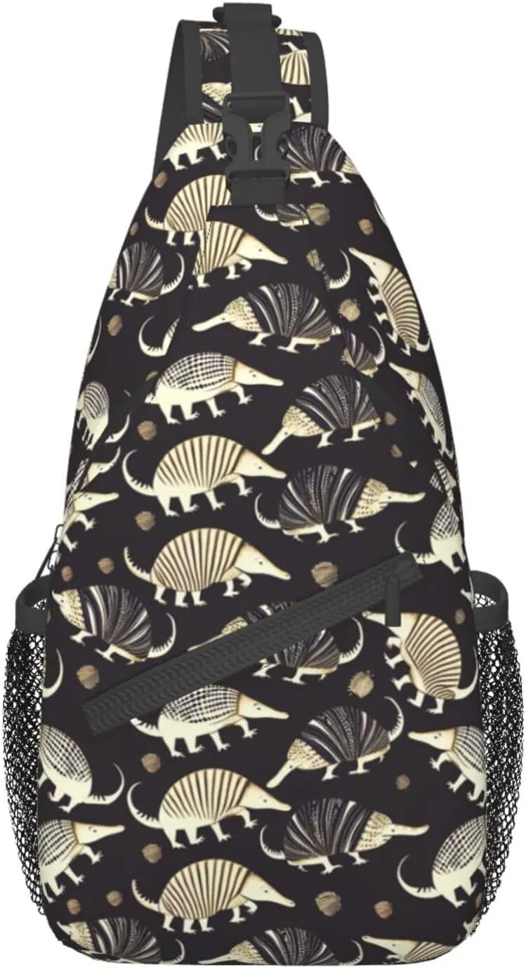 Purple Armadillos Sling Backpack Hiking Backpack Crossbody Bag Sports Lightweight And Durable Chest Bag Shoulder Bag For Women Men