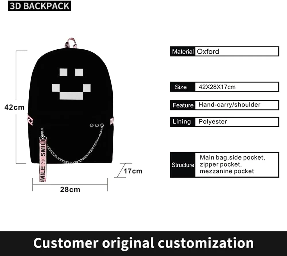 Quackity From Las Nevadas Merch Backpack Cosplay Backpack Three Piece Travel Backpack (Backpack2)