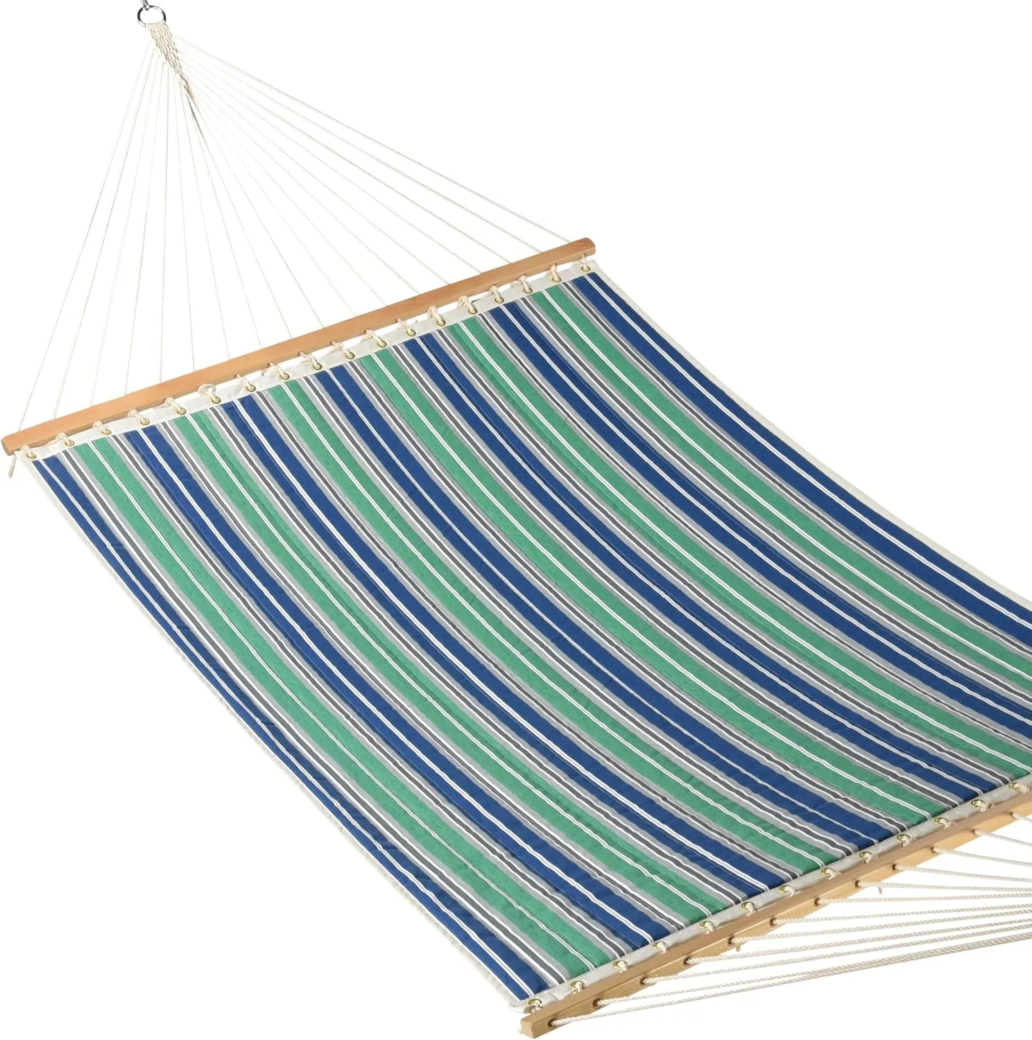 Quilted Hammock (Green & Blue Stripe)