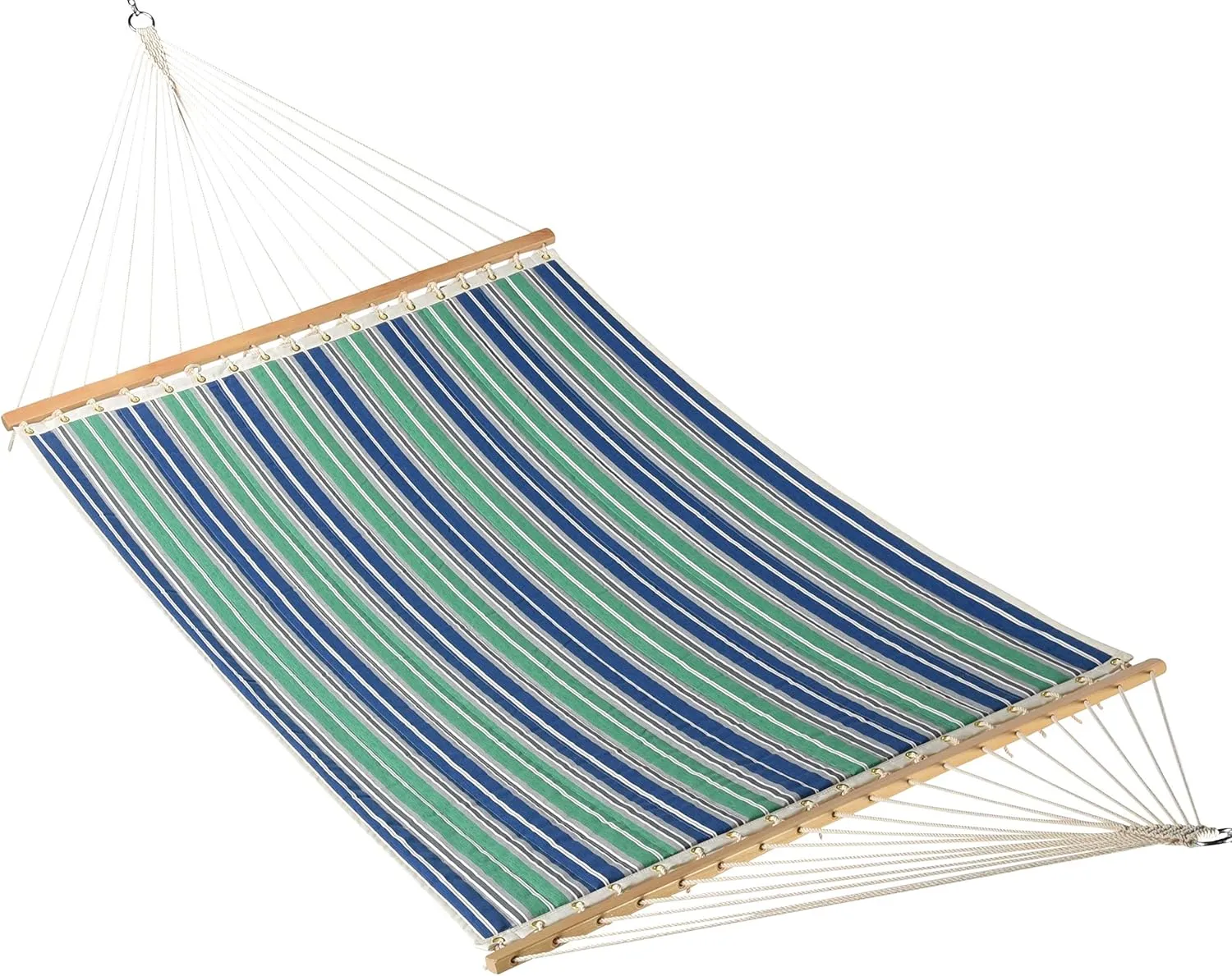 Quilted Hammock (Green & Blue Stripe)
