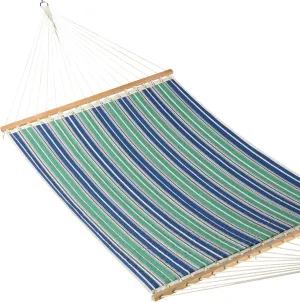Quilted Hammock (Green & Blue Stripe)
