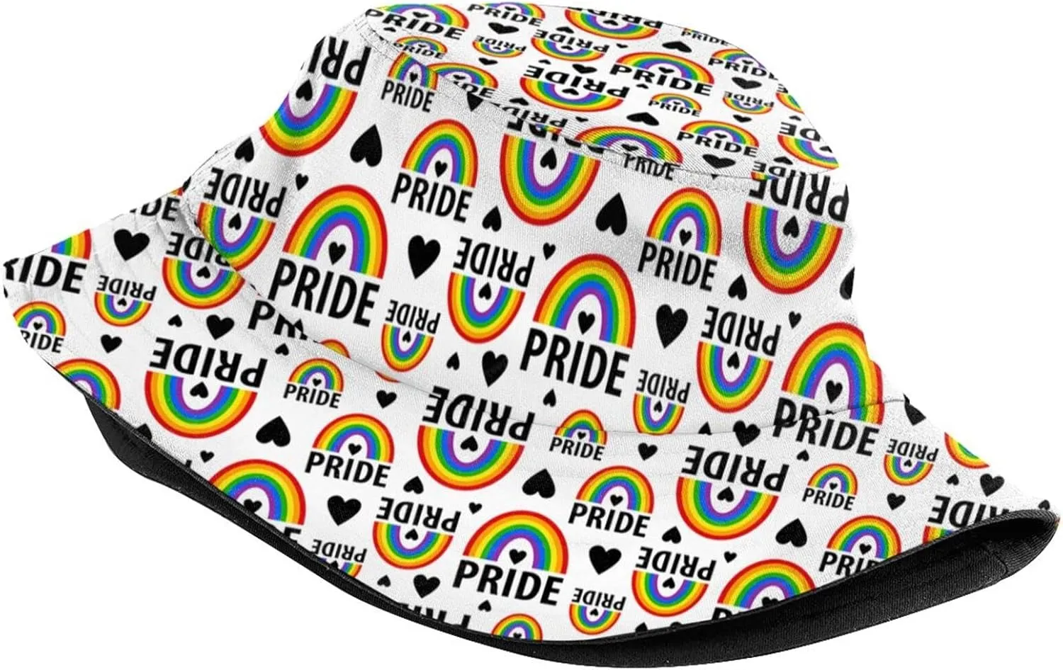 Rainbow LGBT Bucket Hats Fashion Gay Pride Sun Cap Packable Outdoor Fisherman Hat for Women Men