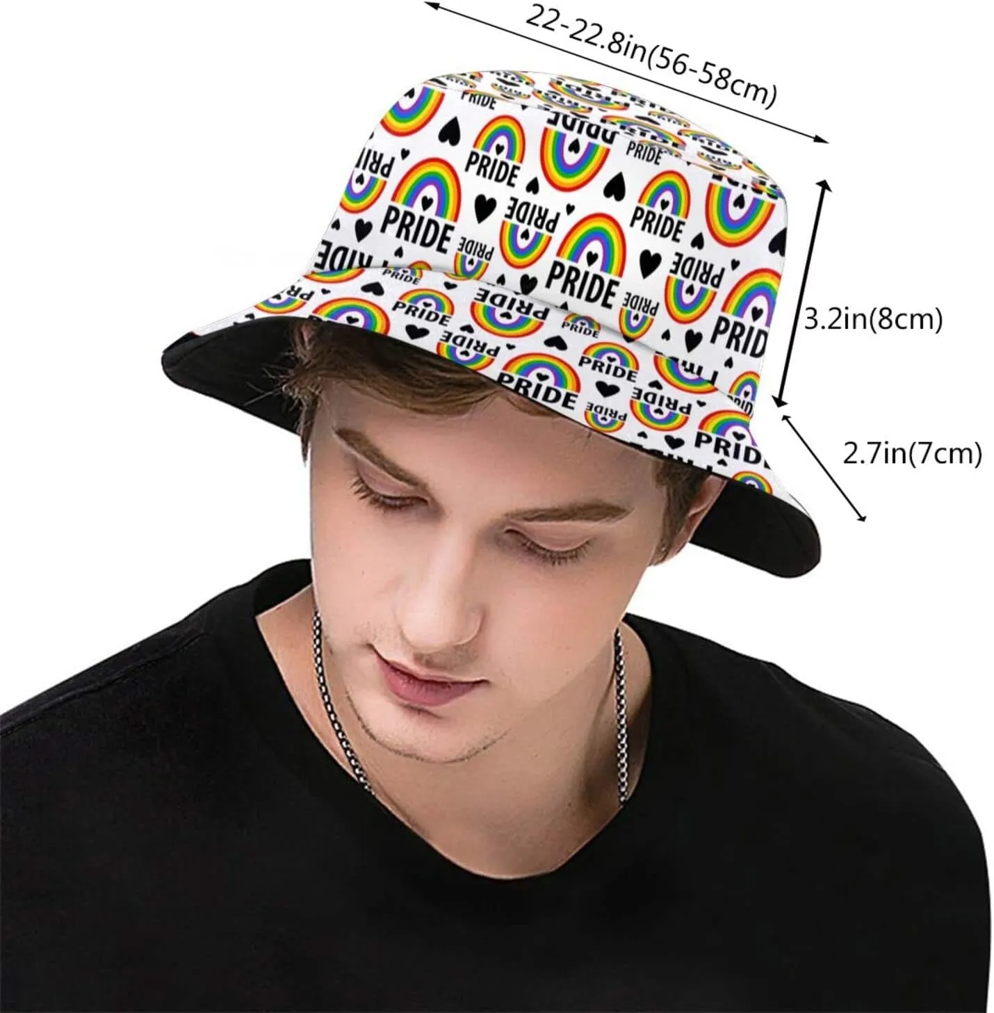 Rainbow LGBT Bucket Hats Fashion Gay Pride Sun Cap Packable Outdoor Fisherman Hat for Women Men