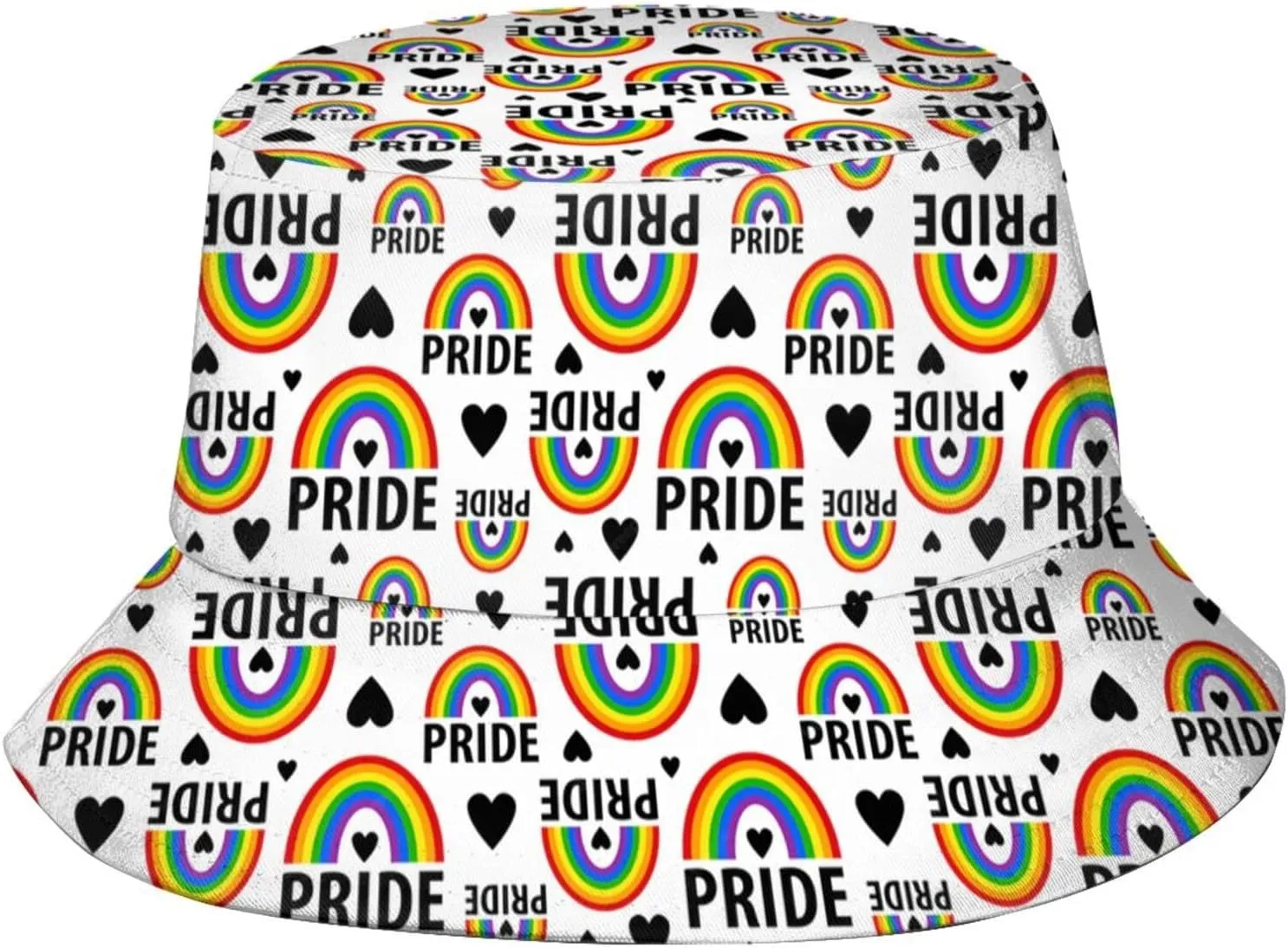 Rainbow LGBT Bucket Hats Fashion Gay Pride Sun Cap Packable Outdoor Fisherman Hat for Women Men