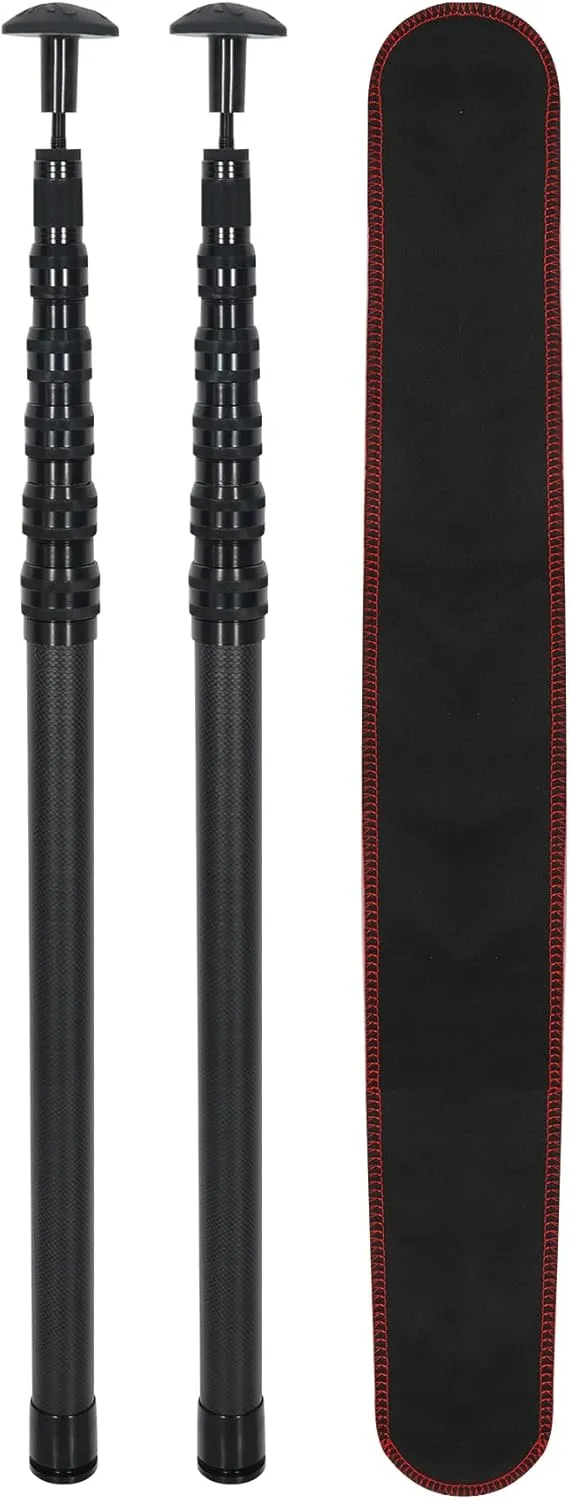 REDCAMP Carbon Fiber Adjustable Camping Tarp Poles, Set of 2, 24.8in to 94.5in Telescoping Lightweight Tent Poles for Shelter, Hammock Rain Fly, Awning