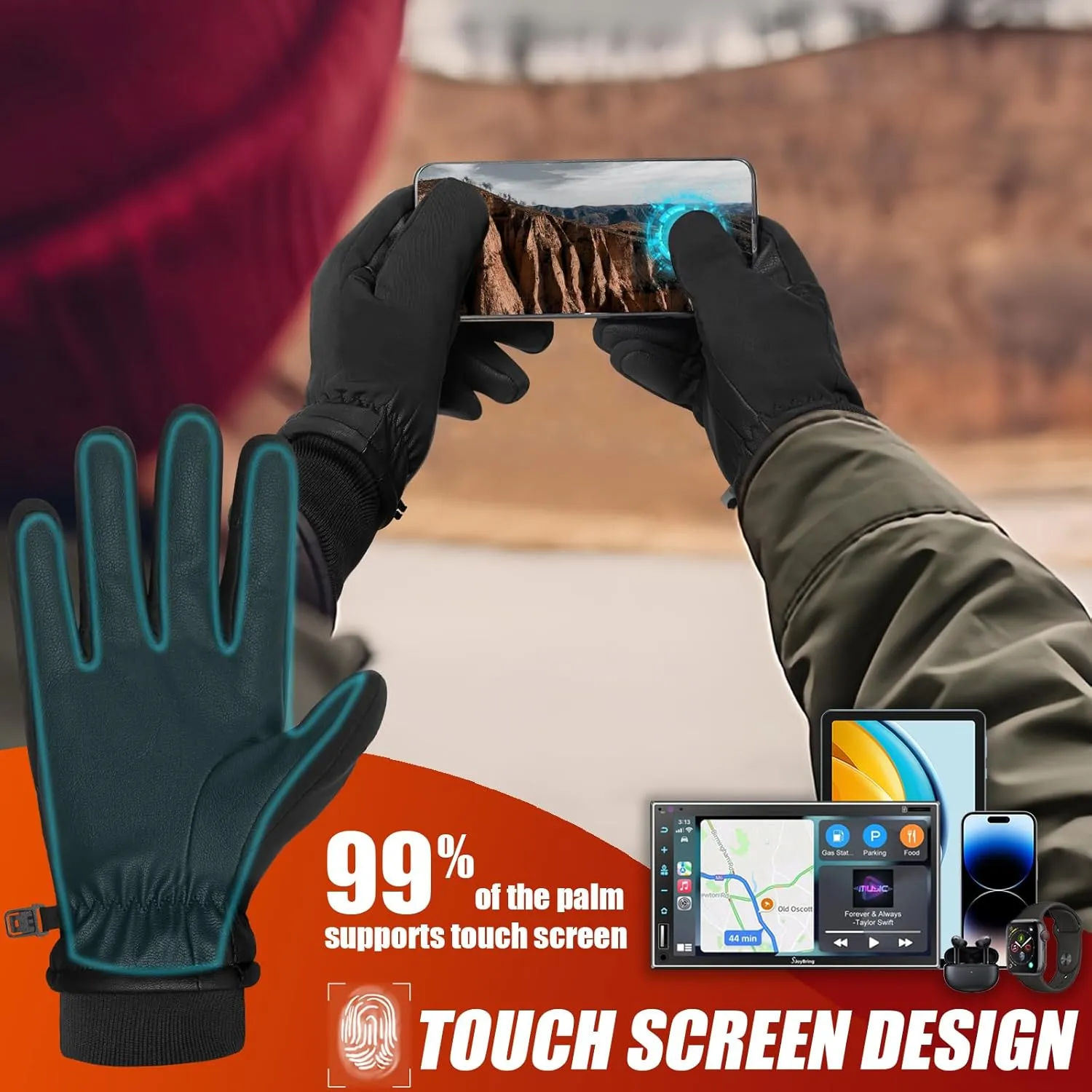RIGWARL Winter Gloves Men Women Warm Gloves for Cold Weather Touch Screen Water-Resistant Windproof Glove for Running Driving Cycling Hiking Walking Gardening