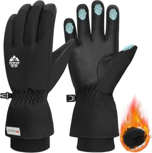 RIGWARL Winter Skiing Gloves for Cold Weather with 3M Thinsulated, Warm Snow Gloves Men Women with Windproof Extended Cuffs, Touchscreen Anti-Slip Water Resistant Glove for Snowboard