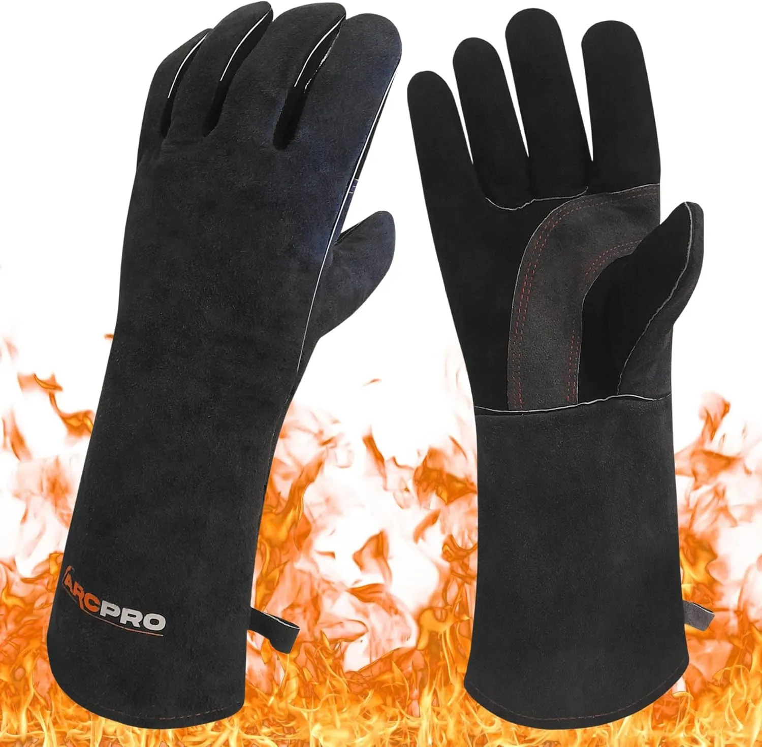 Robust and Durable 16" Long Welding Gloves - Soft & Flexible for Men, Fire, Mig, Fireplace, Wood Stove - Welding Gear and PPE