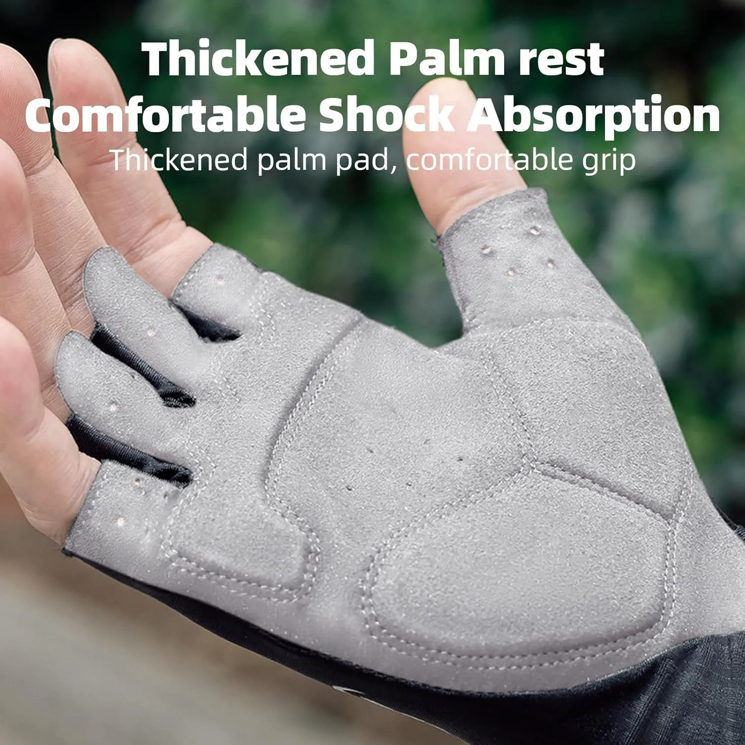 ROCKBROS Cycling Gloves, Half Finger Bike Gloves，Shock Absorption Mountain Bike Gloves, Padded Men's Biking Gloves, Breathable Bike Riding Gloves for Spring Summer