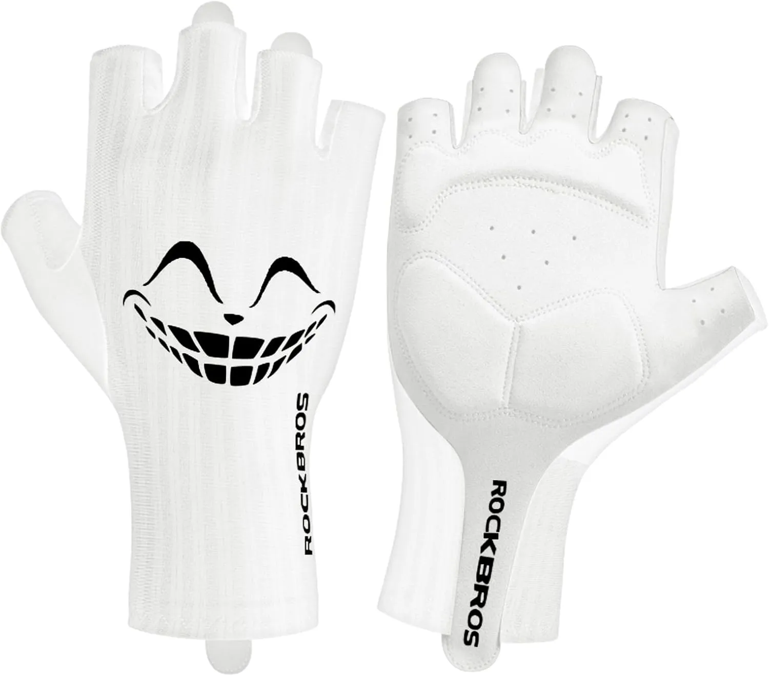ROCKBROS Cycling Gloves, Half Finger Bike Gloves，Shock Absorption Mountain Bike Gloves, Padded Men's Biking Gloves, Breathable Bike Riding Gloves for Spring Summer