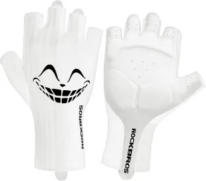 ROCKBROS Cycling Gloves, Half Finger Bike Gloves，Shock Absorption Mountain Bike Gloves, Padded Men's Biking Gloves, Breathable Bike Riding Gloves for Spring Summer