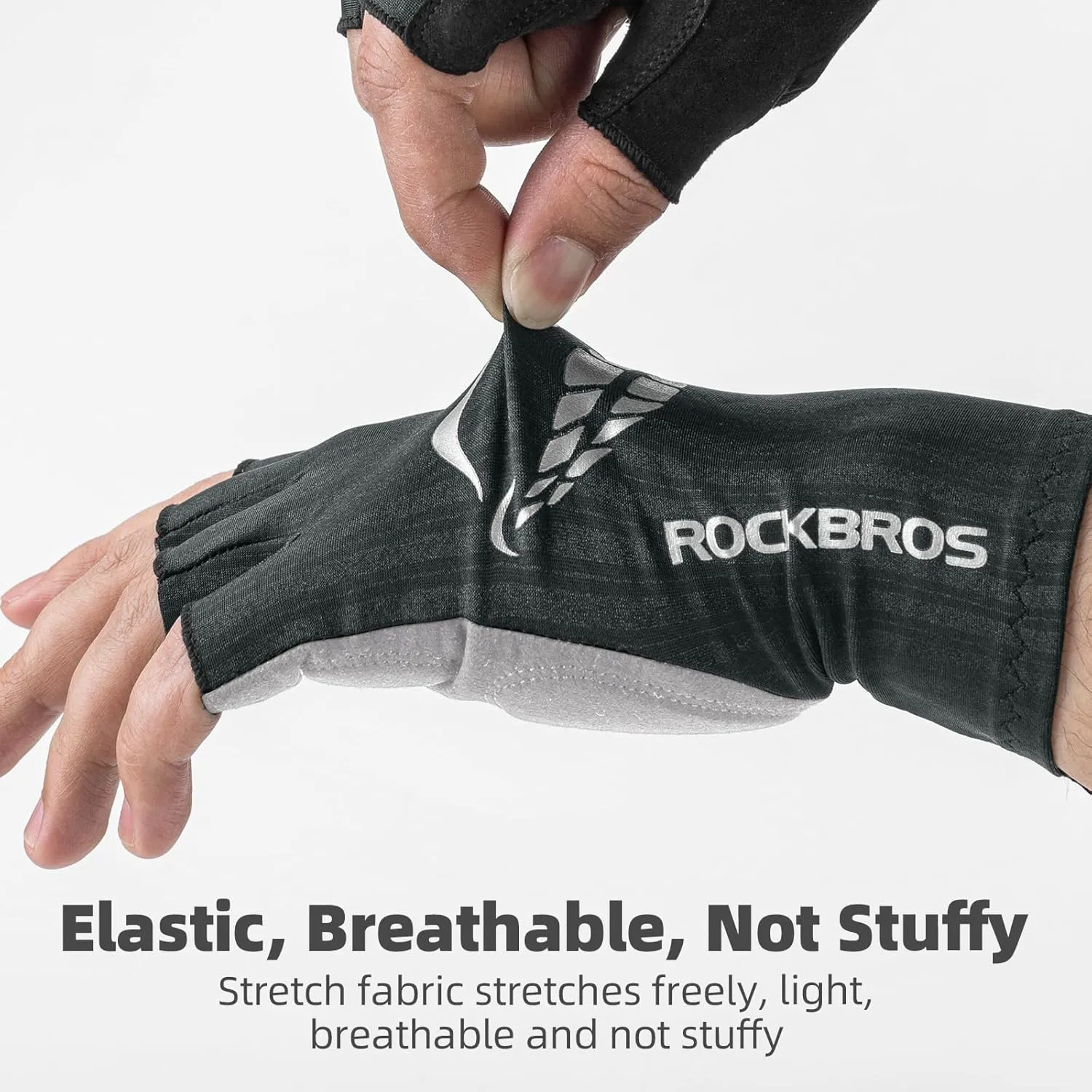 ROCKBROS Cycling Gloves, Half Finger Bike Gloves，Shock Absorption Mountain Bike Gloves, Padded Men's Biking Gloves, Breathable Bike Riding Gloves for Spring Summer