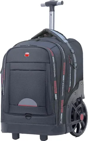 Rolling Backpack for Adults, Backpack with Wheels, Large Wheeled Backpack with Laptop Waterproof Compartment, Roller Backpack on Wheels, Suitable for Leisure Outdoor Business Travel (Grey)