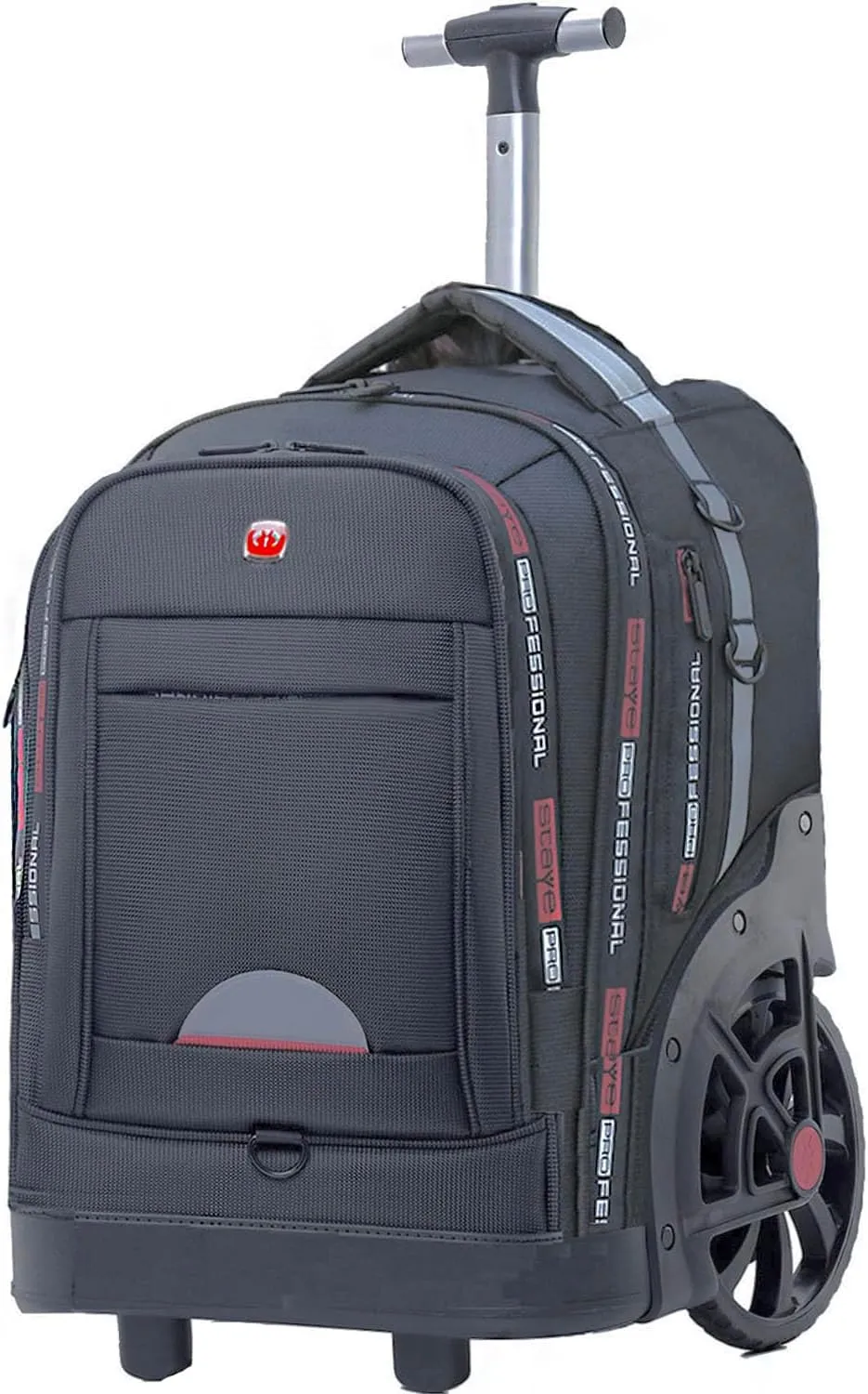 Rolling Backpack for Adults, Backpack with Wheels, Large Wheeled Backpack with Laptop Waterproof Compartment, Roller Backpack on Wheels, Suitable for Leisure Outdoor Business Travel (Grey)