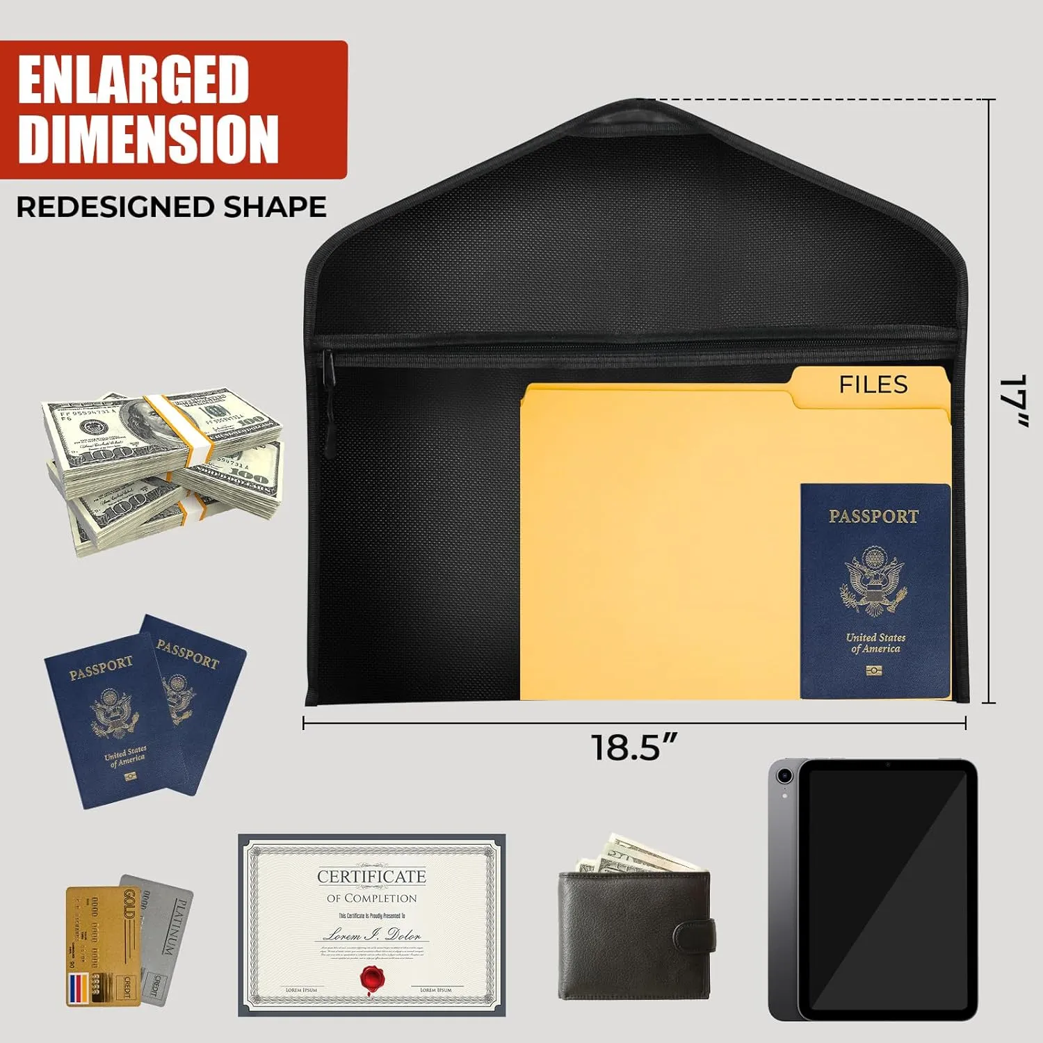 ROLOWAY Hanger Diversion Fireproof Safe, Hidden Compartment for Home & Travel, Secret Safe for Cash Hiding Under Clothes
