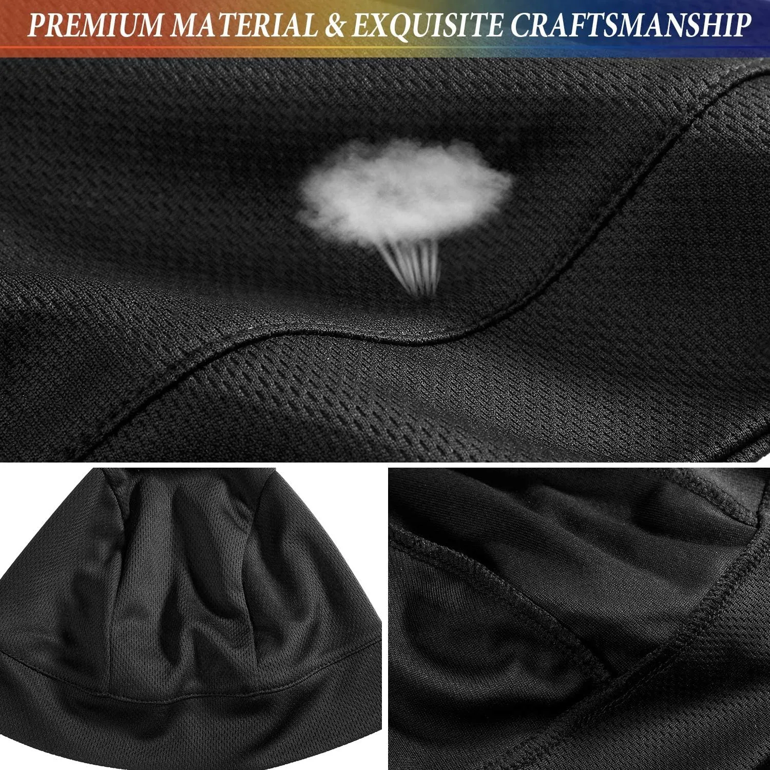SATINIOR 9 Pieces Cooling Skull Caps Helmet Liner Sweat Beanie Cap Wicking Cycling Running Hat for Men and Women Sports